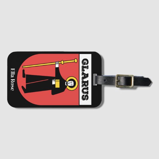 Glarus - Wappen | Kantone Schweiz Gepäckanhänger (Vorderseite (Horizontal))