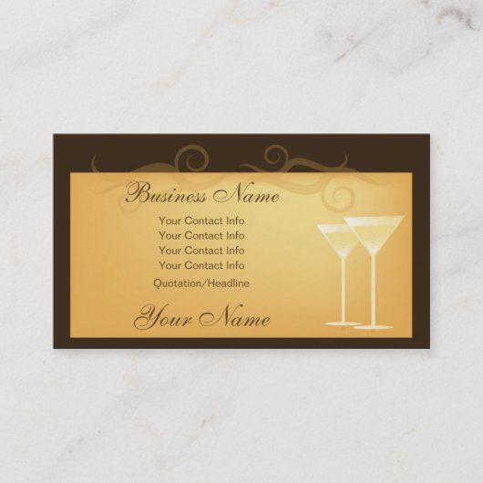 Glas Сhampagne Visitenkarten Visitenkarte (Vorderseite)