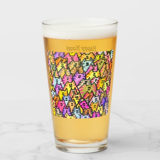 Glas 021 - KATZEN - glückliche Stunde (Vorne (Gefüllt))