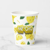 Glas aus Acrylglas, elqares-lCitron Pappbecher (Vorderseite)