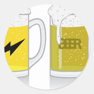 Glas aus leichtem Bier Runder Aufkleber