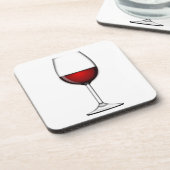 GLAS AUS ROTEM WEIN GETRÄNKEUNTERSETZER (Linke Seite)