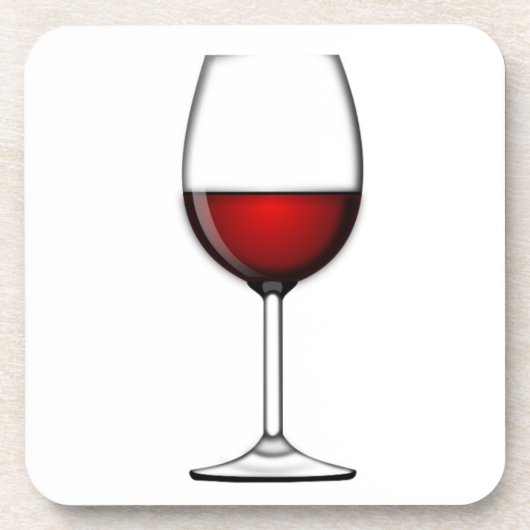 GLAS AUS ROTEM WEIN GETRÄNKEUNTERSETZER (Vorderseite)