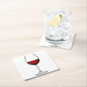 GLAS AUS ROTEM WEIN RECHTECKIGER PAPPUNTERSETZER (Vor Ort)