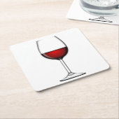 GLAS AUS ROTEM WEIN RECHTECKIGER PAPPUNTERSETZER (angewinkelt)