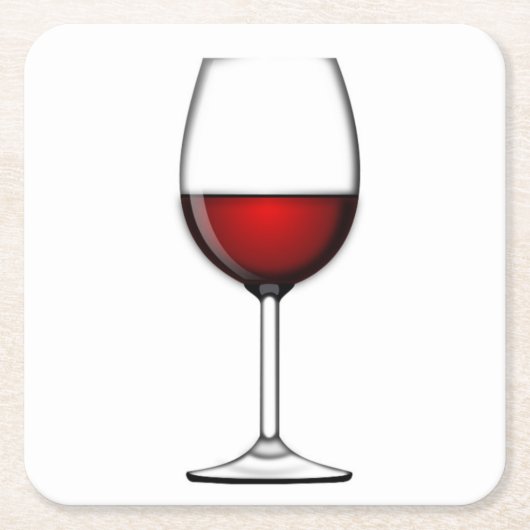 GLAS AUS ROTEM WEIN RECHTECKIGER PAPPUNTERSETZER (Vorderseite)
