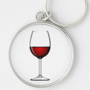 GLAS AUS ROTEM WEIN SCHLÜSSELANHÄNGER