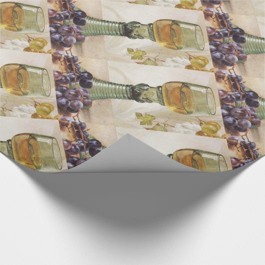 GLAS AUS WEISSEM WEIN, ALTER WEIN GESCHENKPAPIER (Ecke)