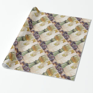 GLAS AUS WEISSEM WEIN, ALTER WEIN GESCHENKPAPIER