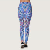 Glas befleckt in Blauem u. in Rotem Leggings (Rückseite)