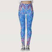 Glas befleckt in Blauem u. in Rotem Leggings (Vorderseite)