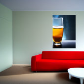 Glas Bier auf einem Tisch im Raum | AI Art Poster