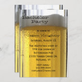 Glas Bier Bachelor Party Einladung (Vorne/Hinten)