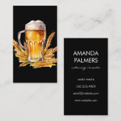 Glas Bier| Bier Garden | Weizen Visitenkarte (Vorne/Hinten)