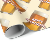 Glas Bier (glückliches Beerthday) Geschenkpapier (Rolleneckpunkt)