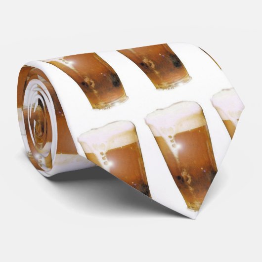 Glas Bier mit Schaumstoff Krawatte (Gerollt)
