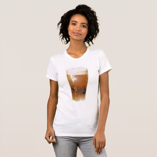 Glas Bier mit Schaumstoff T-Shirt (Vorne ganz)