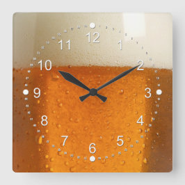 Glas Bier Quadratische Wanduhr