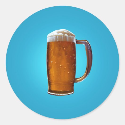 Glas Bier Runder Aufkleber (Vorderseite)