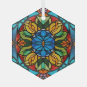 Glas Bloom Hexagon Glas Ornament (Vorderseite)