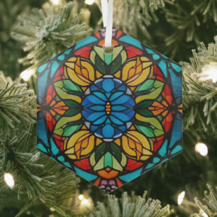 Glas Bloom Hexagon Glas Ornament Ornament Aus Glas