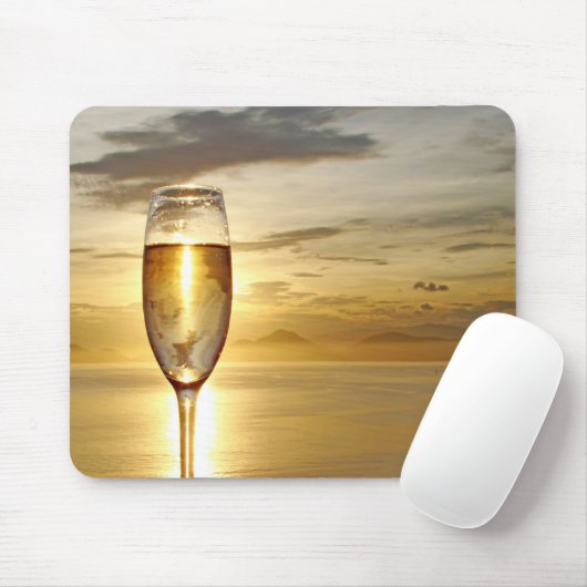 Glas Champagner Mousepad (Mit Mouse)