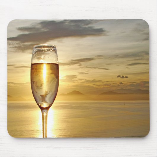 Glas Champagner Mousepad (Vorne)