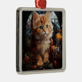 GLAS CHRISTMAS ORANGE TABBY KITTEN ORNAMENT AUS METALL (Rechts)