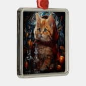 GLAS CHRISTMAS ORANGE TABBY KITTEN ORNAMENT AUS METALL (Rechts)