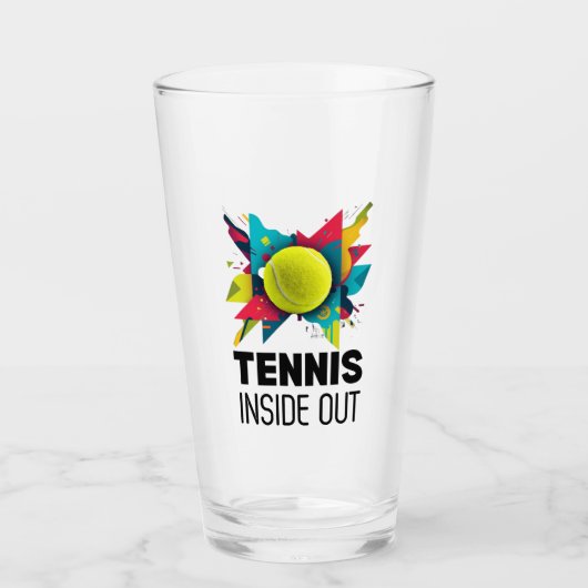 Glas Cup Abstract - Tennis Inside Out (Vorderseite)