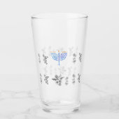 Glas Cup Menorah Blume Vintagen Stil (Vorderseite)