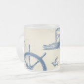 Glas-Cup mit Meereselementen Mattglastasse (Vorderseite Links)