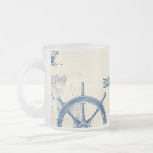 Glas-Cup mit Meereselementen Mattglastasse