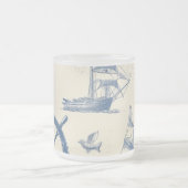 Glas-Cup mit Meereselementen Mattglastasse (Mittel)