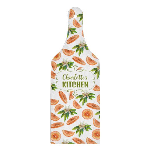 Glas Custom Orange Wasserfarbe, Küche Schneidebrett (Vorderseite)