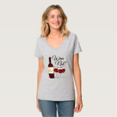 Glas der Trauben-Alkohol-Roter Rose Pinot des T-Shirt (Vorderseite Vollansicht)