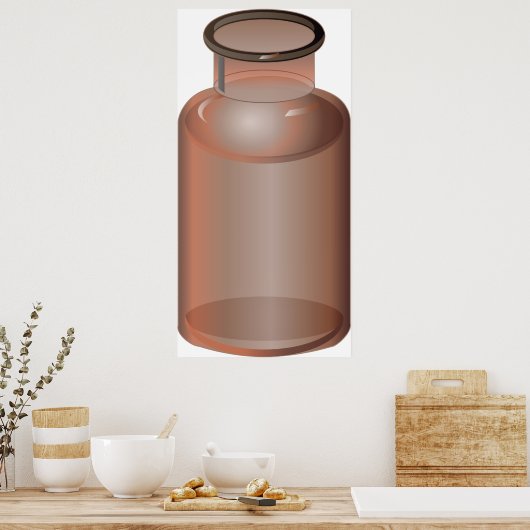 Glas Flasche Vase Poster (Küche)