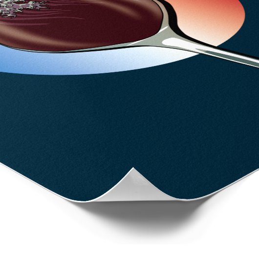 Glas französischen Weins - Frankreich Poster (Ecke)