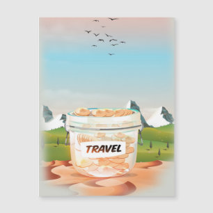 Glas-Geld-Reise-Gefäß Magnetkarte