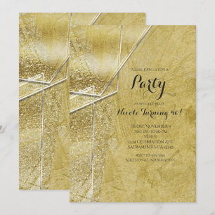 Glas Glamour Party Einladungen mit goldenem Schimm