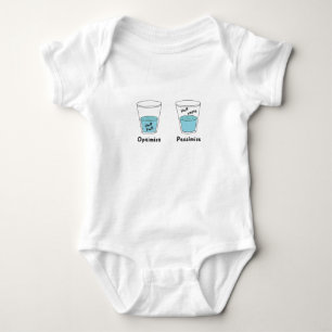 Glas halb voll oder halb leer Optimist Pessimist Baby Strampler