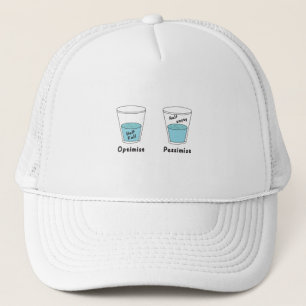 Glas halb voll oder halb leer Optimist Pessimist Truckerkappe