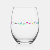 Glas halb voll oder leer in Regenbogenfarben (Vorderseite)