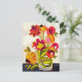 Glas Halb voll Postkarte (Stehend Vorderseite)