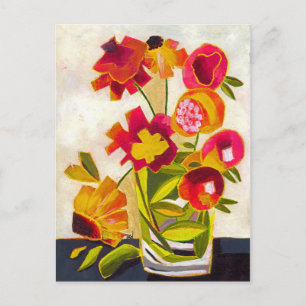 Glas Halb voll Postkarte