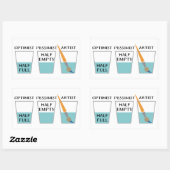 Glas Halb voller Sonnenschein Rechteckiger Aufkleber (Blatt)