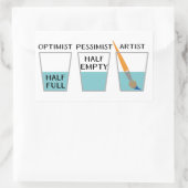 Glas Halb voller Sonnenschein Rechteckiger Aufkleber (Tasche)