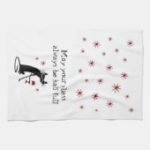 Glas Halb Wein Toast mit Katze Geschirrtuch (Horizontal)