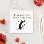 Glas Halb Wein Toast mit Katze Serviette (Beispiel)