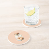 Glas Herz Kekse Weiße Schleife Getränkeuntersetzer (Seite)